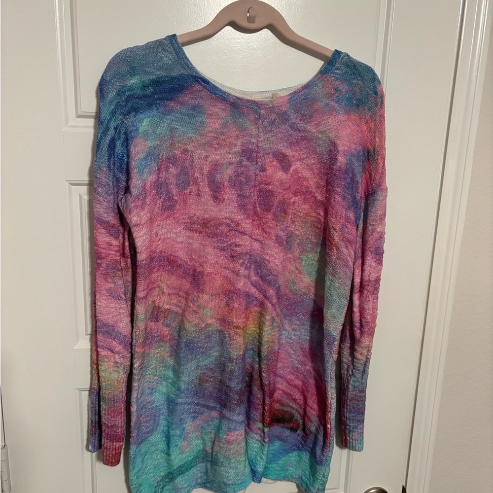 Soft Surroundings Multicolor Tie-Dye Long Sleeve Top